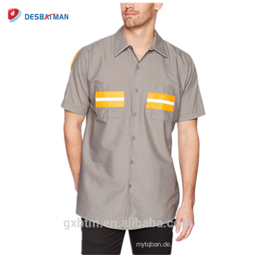 Customized Supplier Wholesale Security Workwear Reflective Tape Uniform Short Sleeve Hi-vis Working Shirt